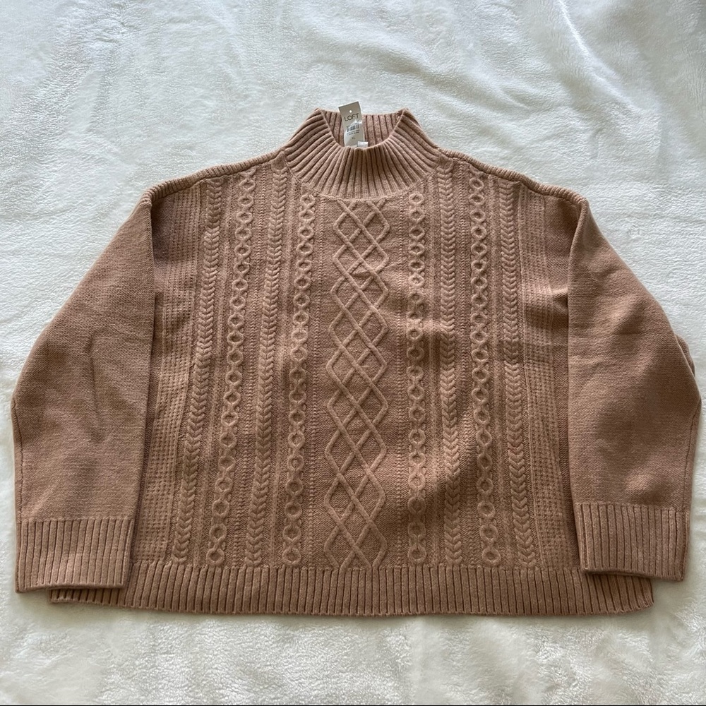 NWT Loft XL Tan Turtleneck Sweater